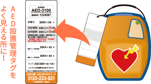 AED設置管理タグをよく見える所に！